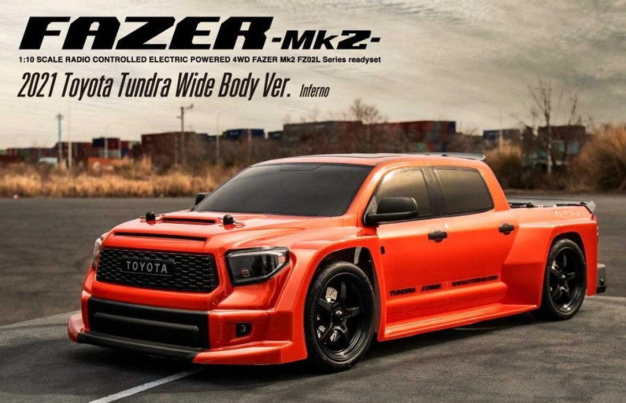 Kyosho ReadySet Fazer MK2 2021 Toyota Tundra TRD Pro Widebody Edition In Inferno Orange