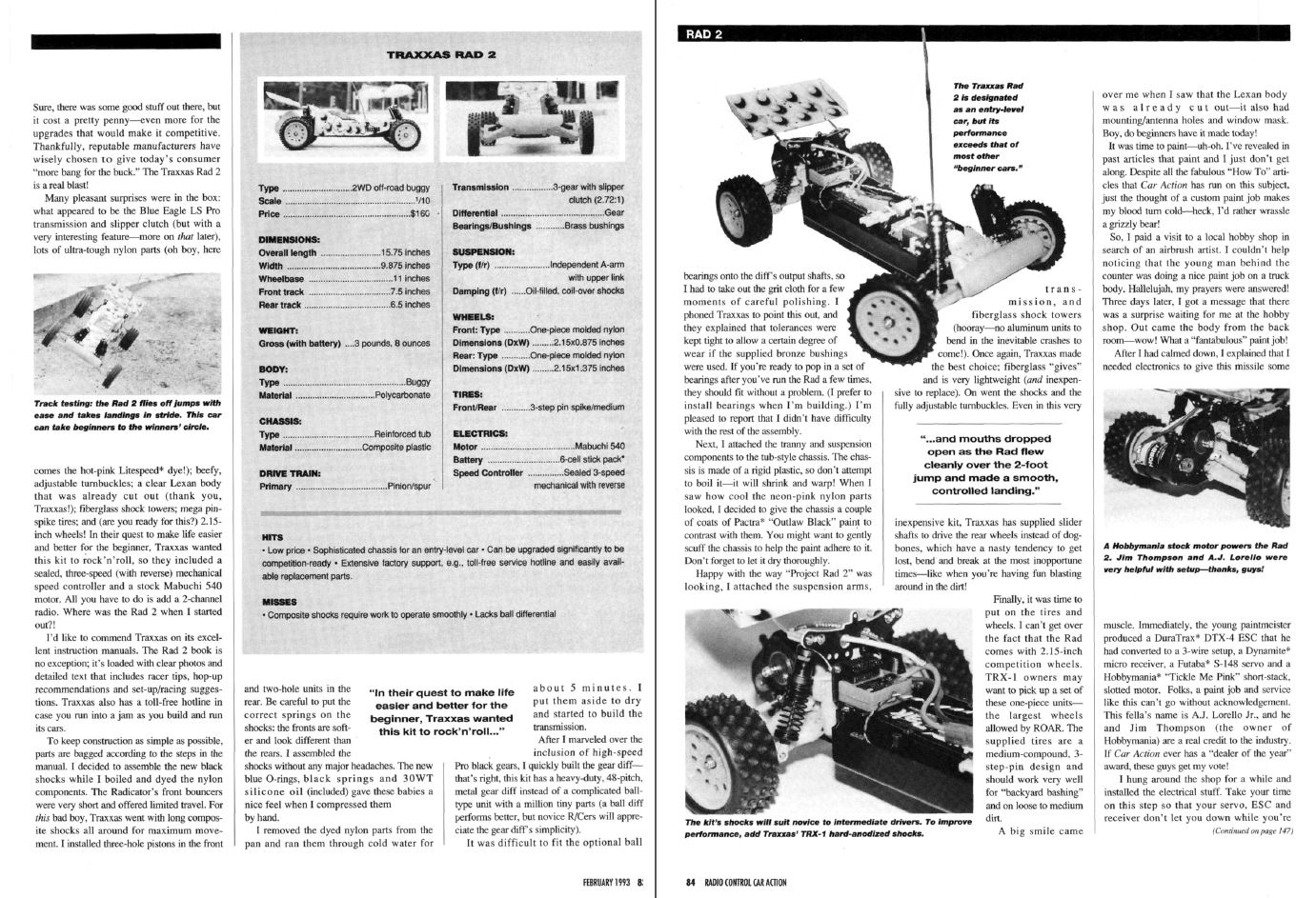 Traxxas Rad 2 review Feb 1993 2
