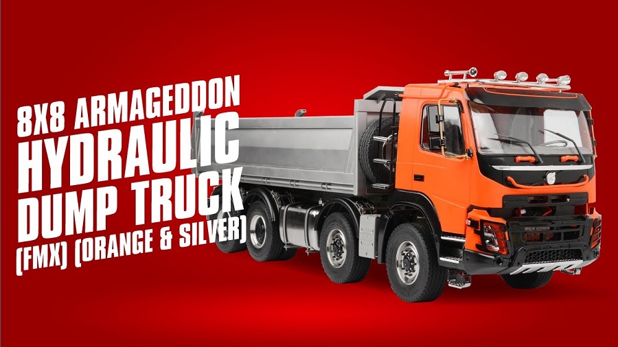 RC4WD 8x8 Armageddon Hydraulic Dump Truck (FMX) (Orange & Silver)