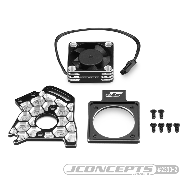 JConcepts Aluminum Fan & Honeycomb Motor Plate Set For The Traxxas Slash 4x4 & Rustler 4x4