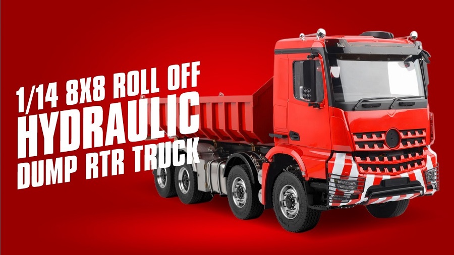 Product Spotlight On The RC4WD 114 8X8 Roll Off Hydraulic Dump RTR Truck