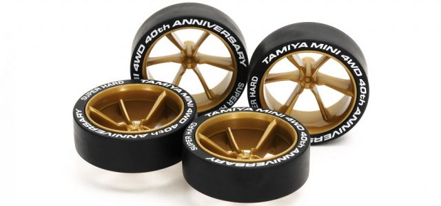 Tamiya Limited Edition Mini 4WD 40th Anniversary Low Profile 6-Spoke Wheels & Tires Set