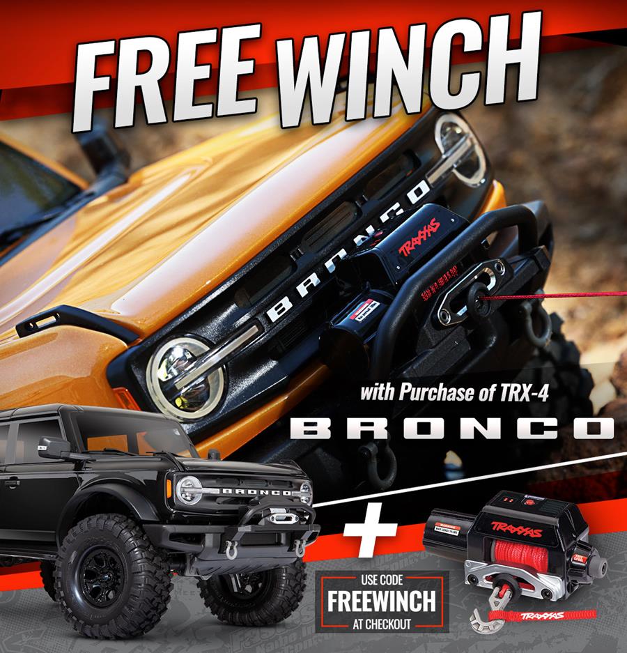 Free Pro Scale Winch With Purchase Of A Traxxas TRX-4 Ford Bronco Now Through 8_31