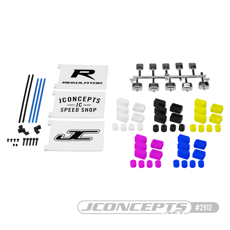 JConcepts Light Bucket & Flag Mount Set With Flags, Boots & Bump Stops