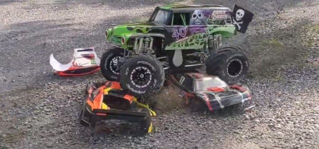 Primal RC Grave Digger Bashing & Crushing Cars [VIDEO]