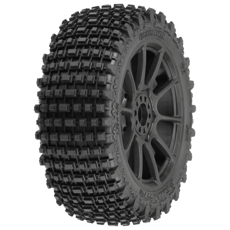 Pro-Line Pre-Mounted 1/8 Gladiator M2 Buggy Tires On 17mm Black Mach 10 Wheels