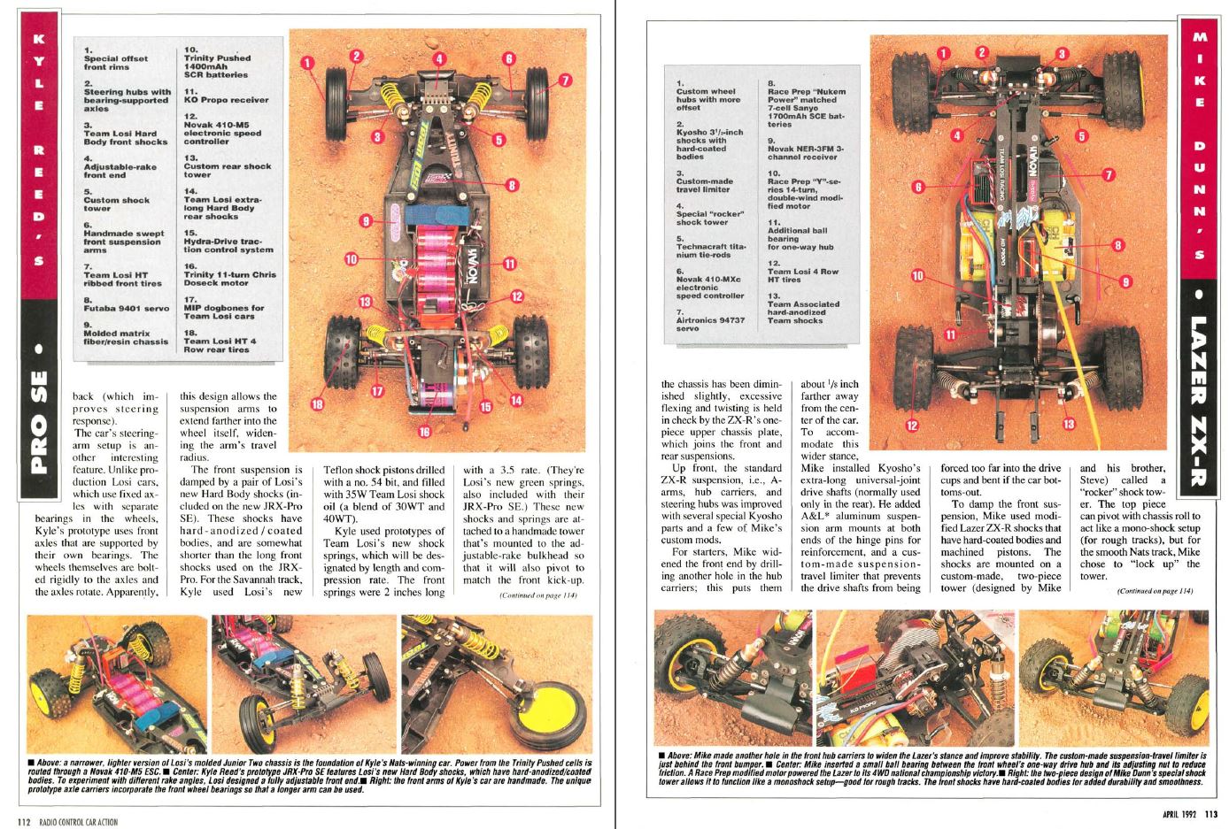 #TBT Kyle Reed's Losi JRX-Pro SE & Mike Dunn's Kyosho Lazer ZX-R Featured In The April 1992 issue