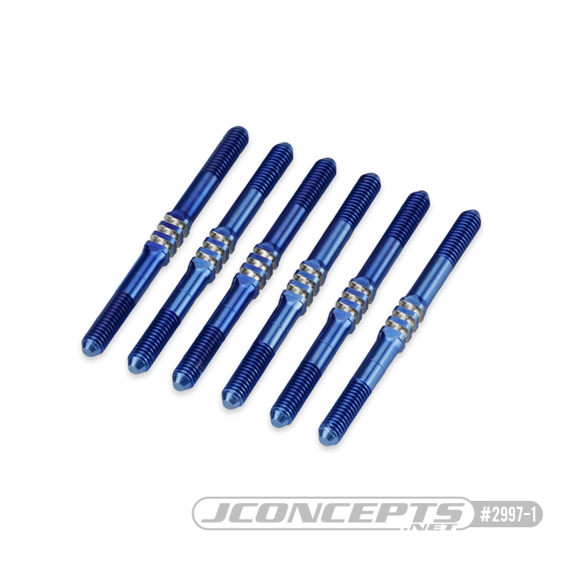 JConcepts 3.5 x 46mm Blue & Black Fin Titanium Turnbuckle Set