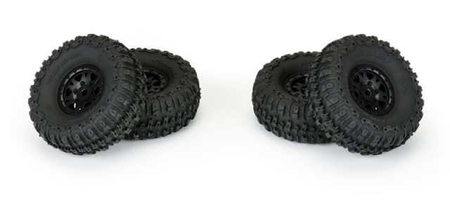 Pro-Line 1/24 Trencher 1.0″ Tires Mounted On 7mm Black Impulse Wheels For The SCX24
