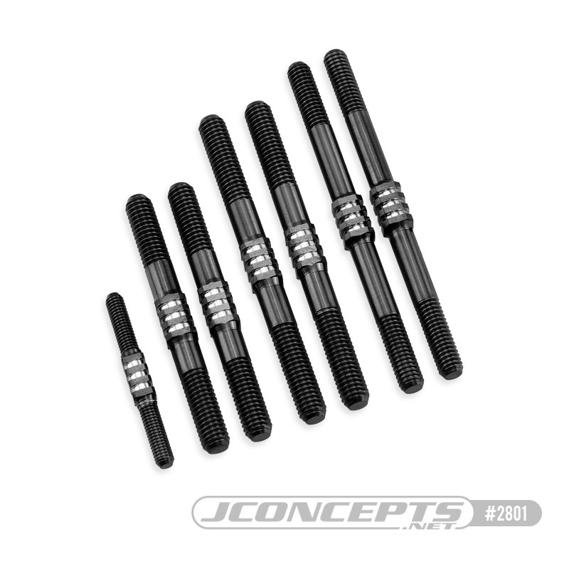 JConcepts Black Fin Titanium Turnbuckle Set For The TLR 8ight-X 2.0 | XE