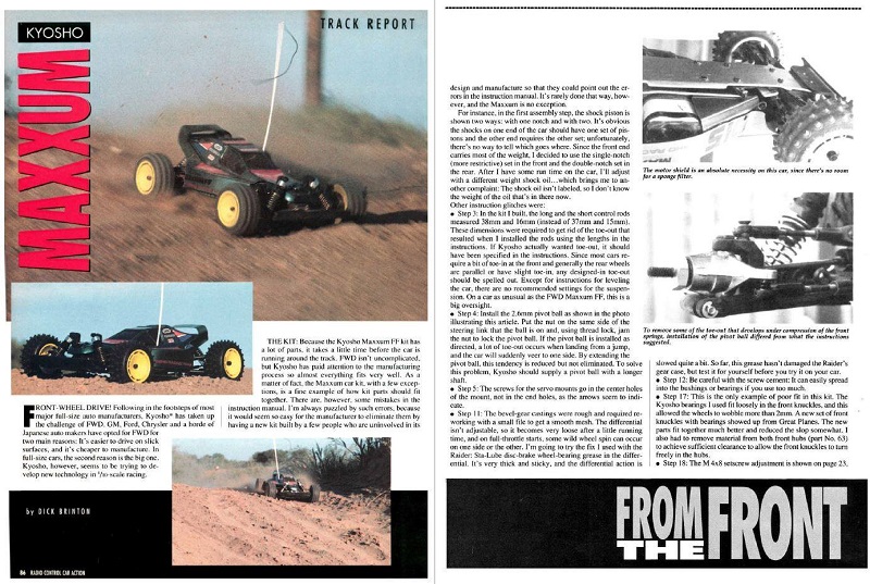 #TBT Kyosho Maxxum FF FWD buggy kit Covered in August 1989 Issue