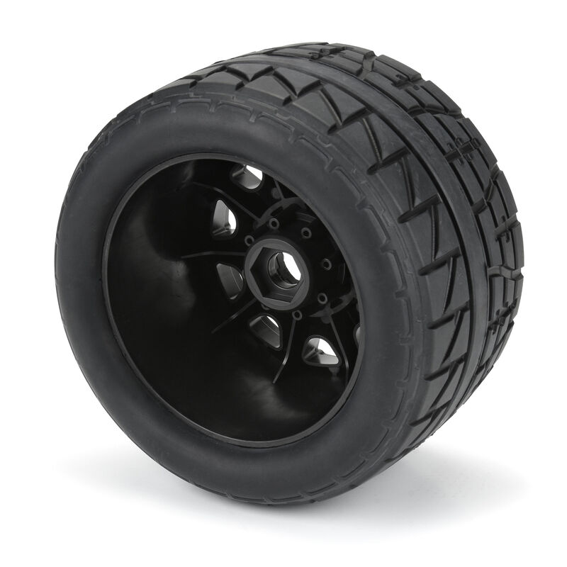 RC Car Action - RC Cars & Trucks | Pro-Line 1/8 Menace HP Belted 3.8″ Tires Pre-Mounted On 17mm Black Raid Wheels