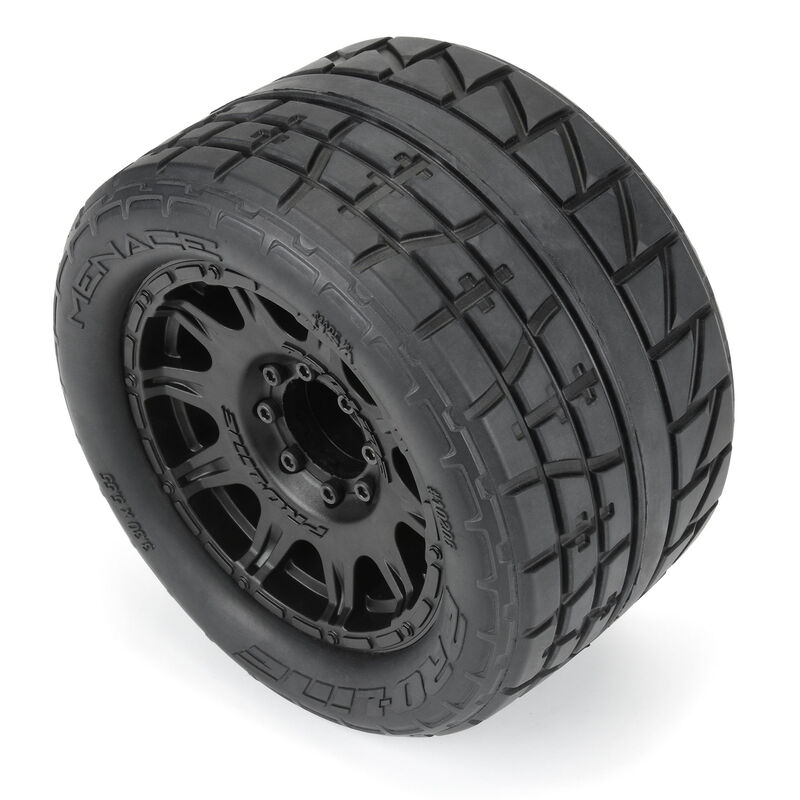 RC Car Action - RC Cars & Trucks | Pro-Line 1/8 Menace HP Belted 3.8″ Tires Pre-Mounted On 17mm Black Raid Wheels
