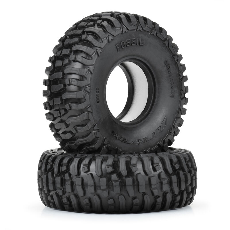 RC Car Action - RC Cars & Trucks | Duratrax Fossil 1.9″ Crawler Tires Pre-Mounted On Black 12mm Kodiak Wheels
