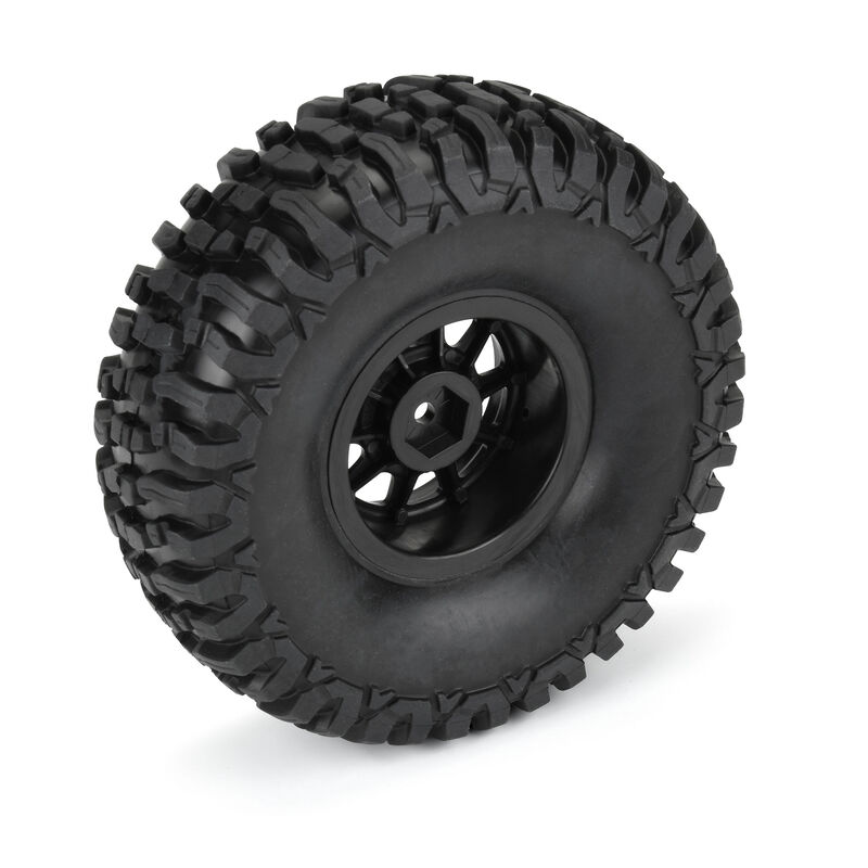 RC Car Action - RC Cars & Trucks | Duratrax Fossil 1.9″ Crawler Tires Pre-Mounted On Black 12mm Kodiak Wheels