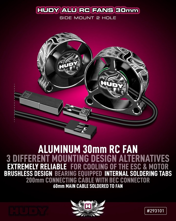 RC Car Action - RC Cars & Trucks | HUDY Side Mount 2 Hole Aluminum 30mm Fan