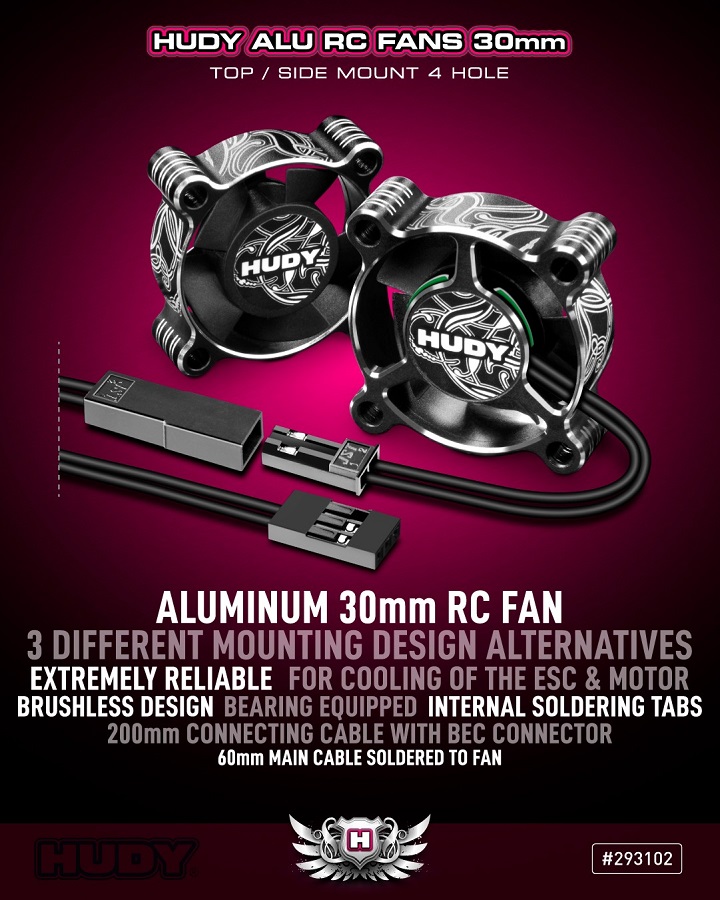 RC Car Action - RC Cars & Trucks | HUDY Top/Side Mount 4 Hole Aluminum 30mm Fan