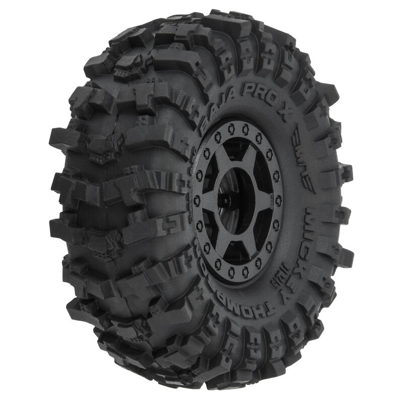 RC Car Action - RC Cars & Trucks | Pro-Line 1/24 Mickey Thompson Baja Pro X 1.0″ Tires Pre-Mounted To Black Holcomb Wheels