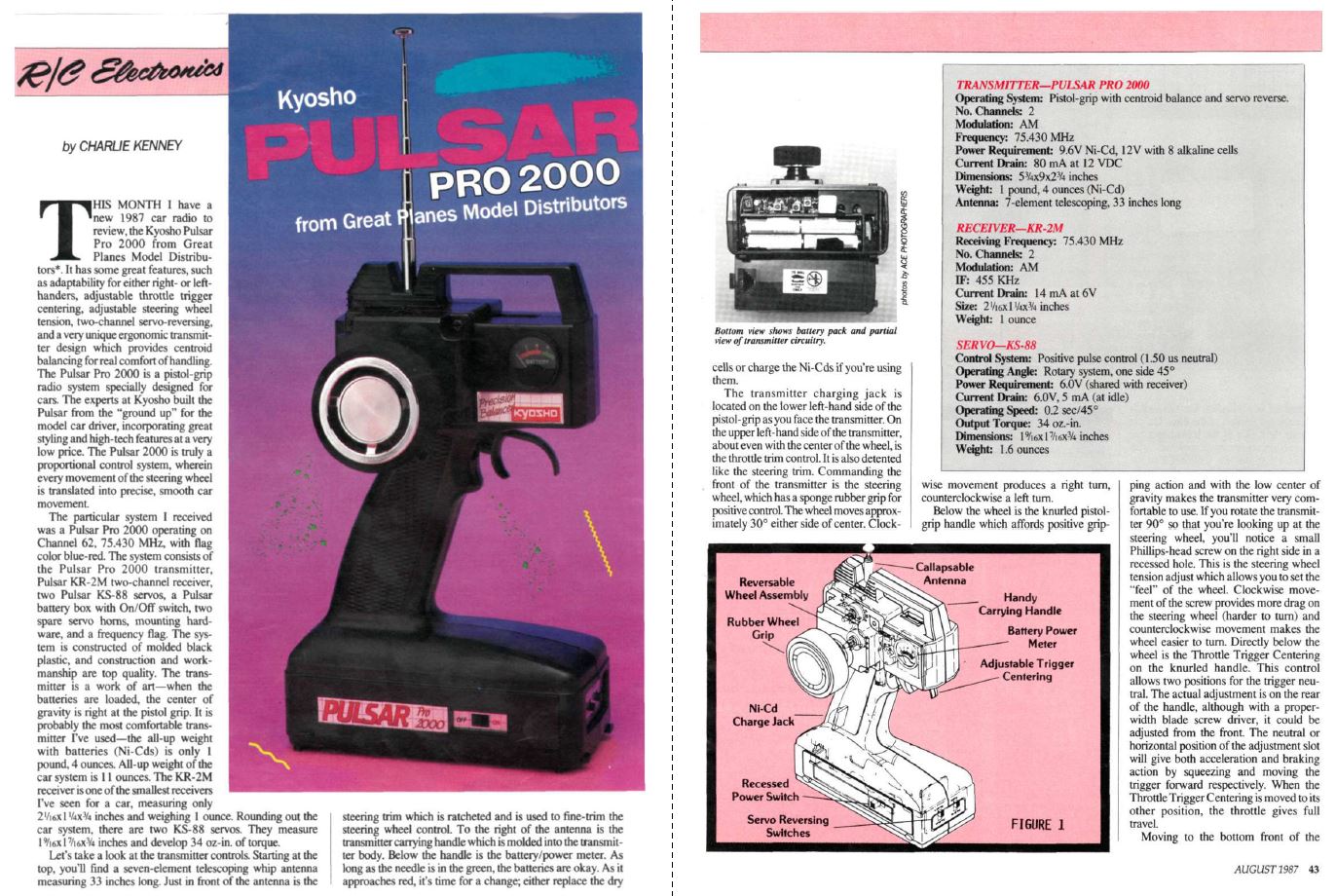 #TBT Kyosho Pulsar Pro 2000 Radio Reviewed in August 1987 Issue