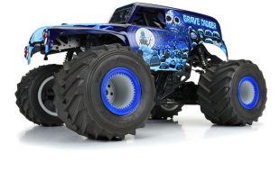Pro-Line 1/10 Grave Digger Ice (Blue) Painted Body Set For The Losi LMT