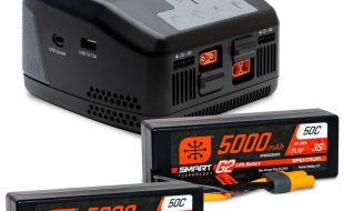Spektrum Smart Powerstage S2100 Charger & (2) 5000mAh 3S LiPo Batteries Surface Bundle