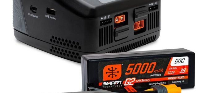 Spektrum Smart Powerstage S2100 Charger & (2) 5000mAh 3S LiPo Batteries Surface Bundle