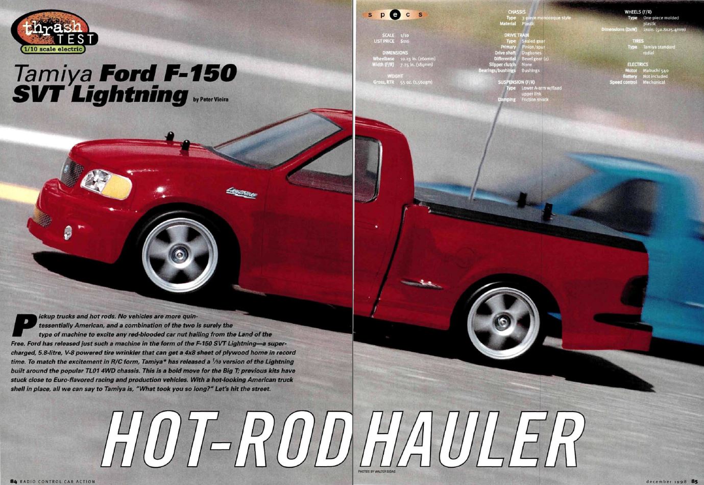 #TBT Tamiya Ford F-150 SVT Lightning truck reviewed in December 1998 Issue
