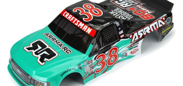ARRMA Pre-Trimmed 1/7 2023 NASCAR Ford F-150 No.38 Truck LE Body (Teal) For The ARRMA Infraction 6S