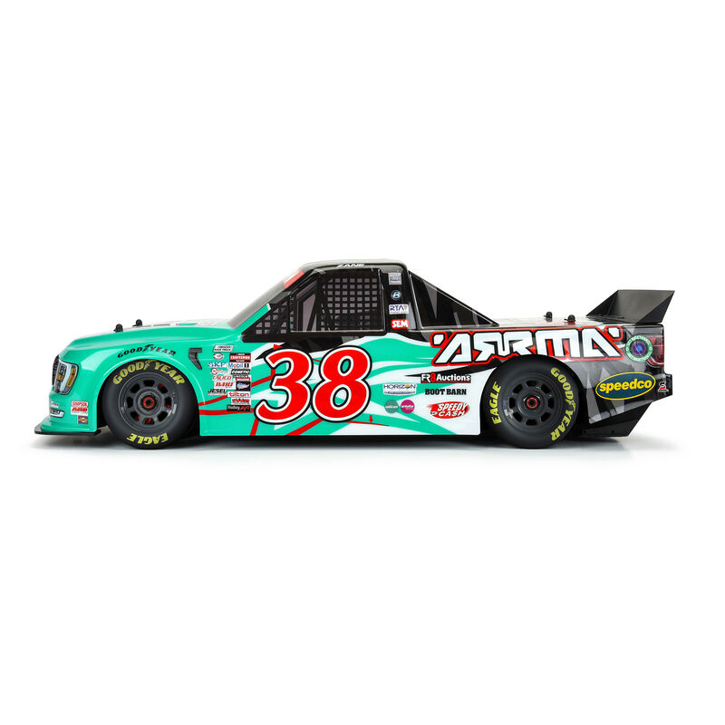 RC Car Action - RC Cars & Trucks | ARRMA Pre-Trimmed 1/7 2023 NASCAR Ford F-150 No.38 Truck LE Body (Teal) For The ARRMA Infraction 6S