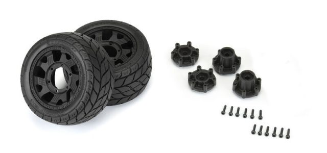 Duratrax Pre-Mounted 1/10 Bandito 2.0 2.8″ Monster Truck Tires On 12mm Black Ripper Wheels
