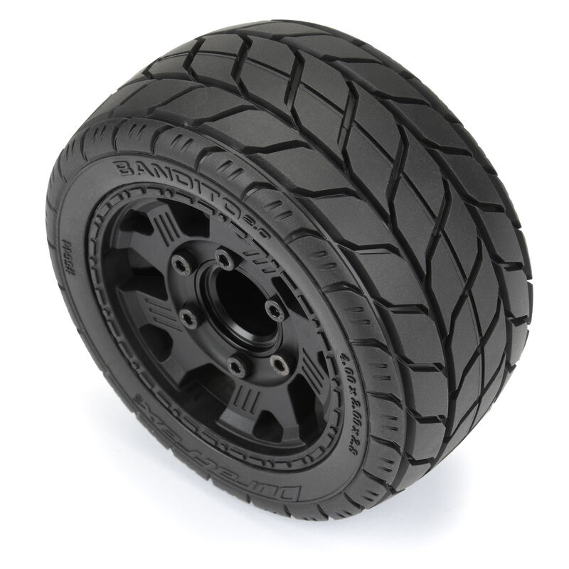 RC Car Action - RC Cars & Trucks | Duratrax Pre-Mounted 1/10 Bandito 2.0 2.8″ Monster Truck Tires On 12mm Black Ripper Wheels