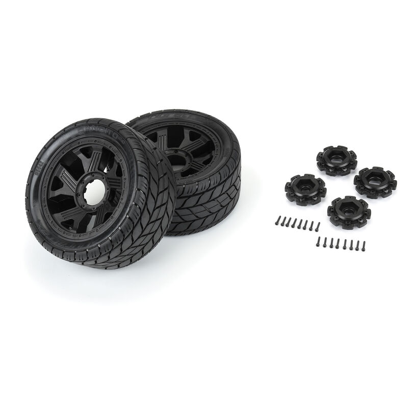 RC Car Action - RC Cars & Trucks | Duratrax Pre-Mounted 1/6 Bandito 2.0 5.7″ Monster Truck Tires On 24mm Black Ripper Wheels