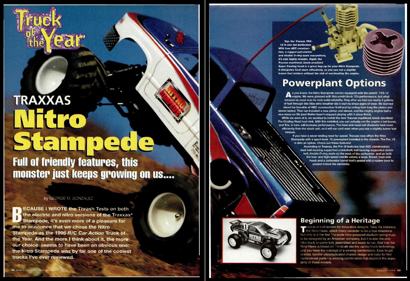 Traxxas Nitro Stampede named Truck Of The Year Aug 1996 2