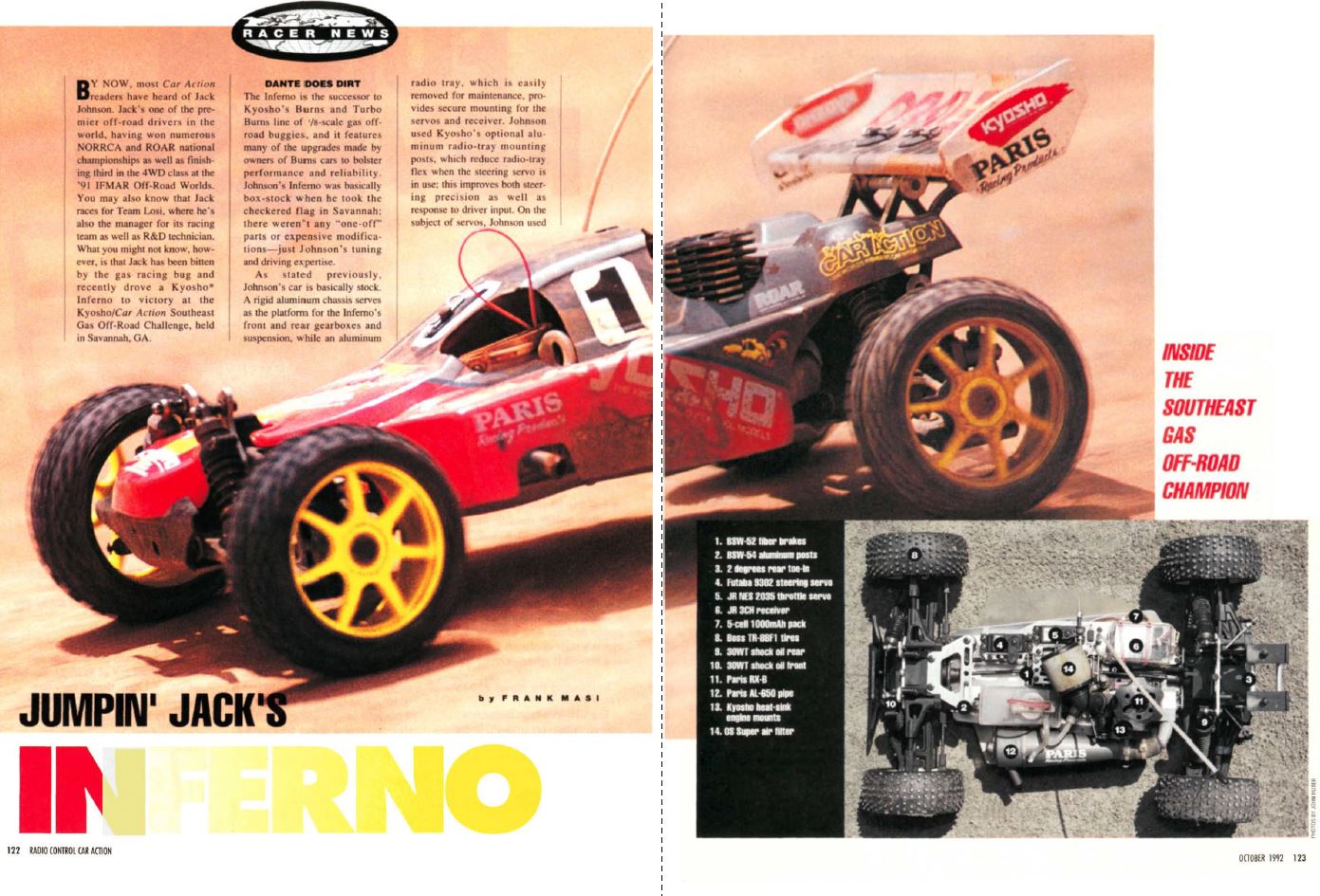 #TBT "Under the Hood" with Jack Johnson's winning Kyosho Inferno Featured in October 1992 Issue