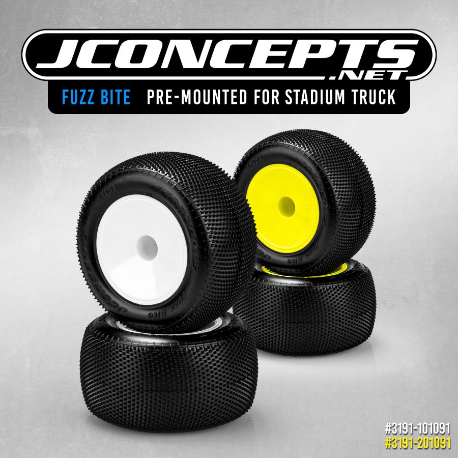 RC Car Action - RC Cars & Trucks | JConcepts Pre-Mounted Fuzz Bite Stadium Truck Tires