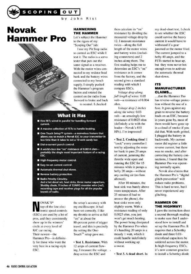 #TBT The Novak Hammer Pro ESC is Reviewed in the March 1995 Issue
