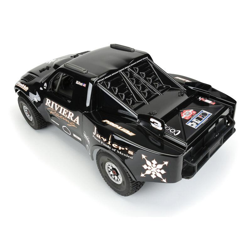 RC Car Action - RC Cars & Trucks | Pro-Line Pre-Cut 1997 Ford F-150 Trophy Truck “Riviera Edition” Tough Color Black Body For The ARRMA Mojave 6S