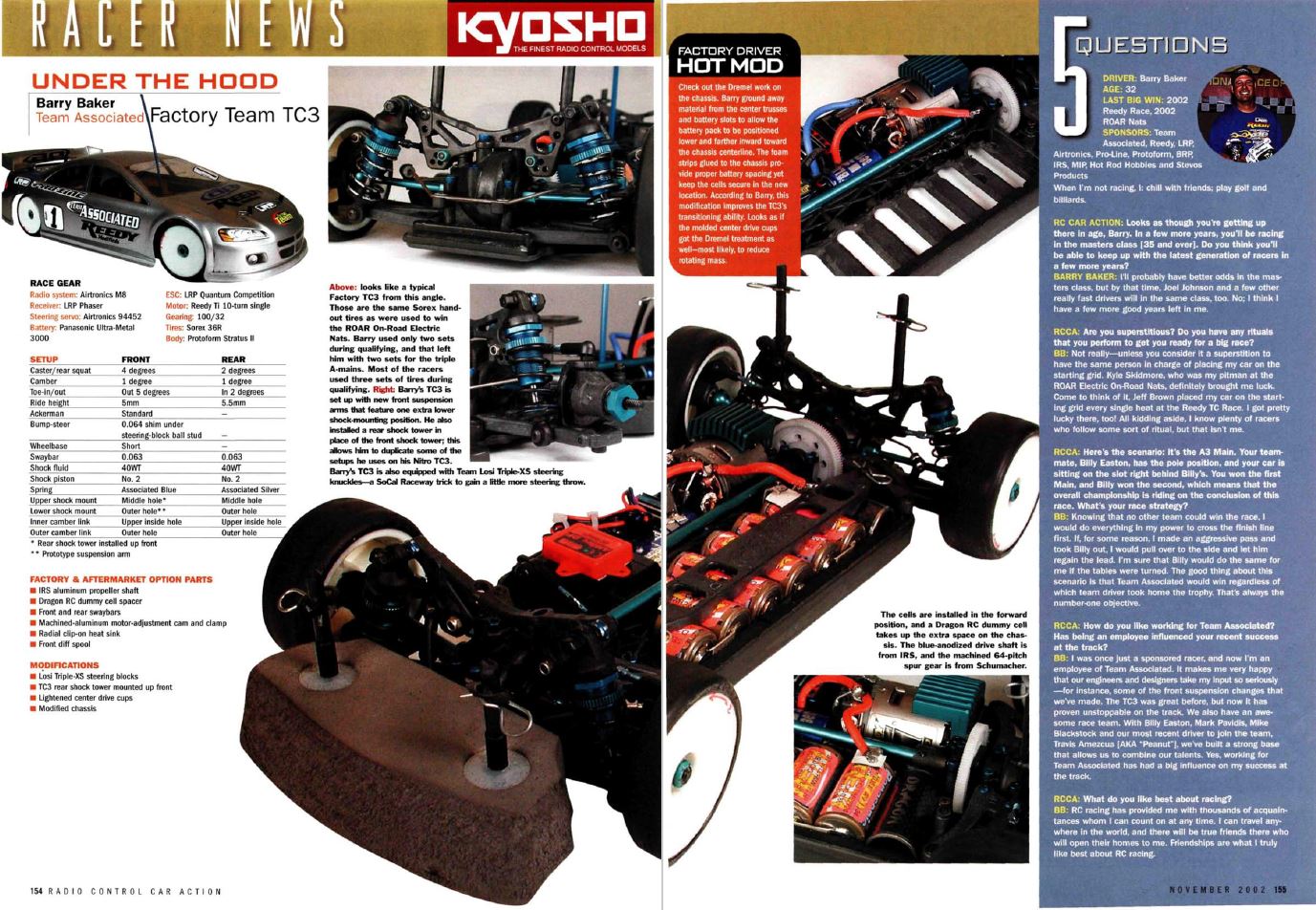 #TBT Barry Baker's Team Associated Factory Team TC3 Covered in November 2002 Issue