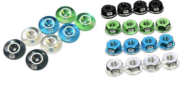 Whitz Racing Aluminum Wing Washers & M4 Flanged Wheel Nuts